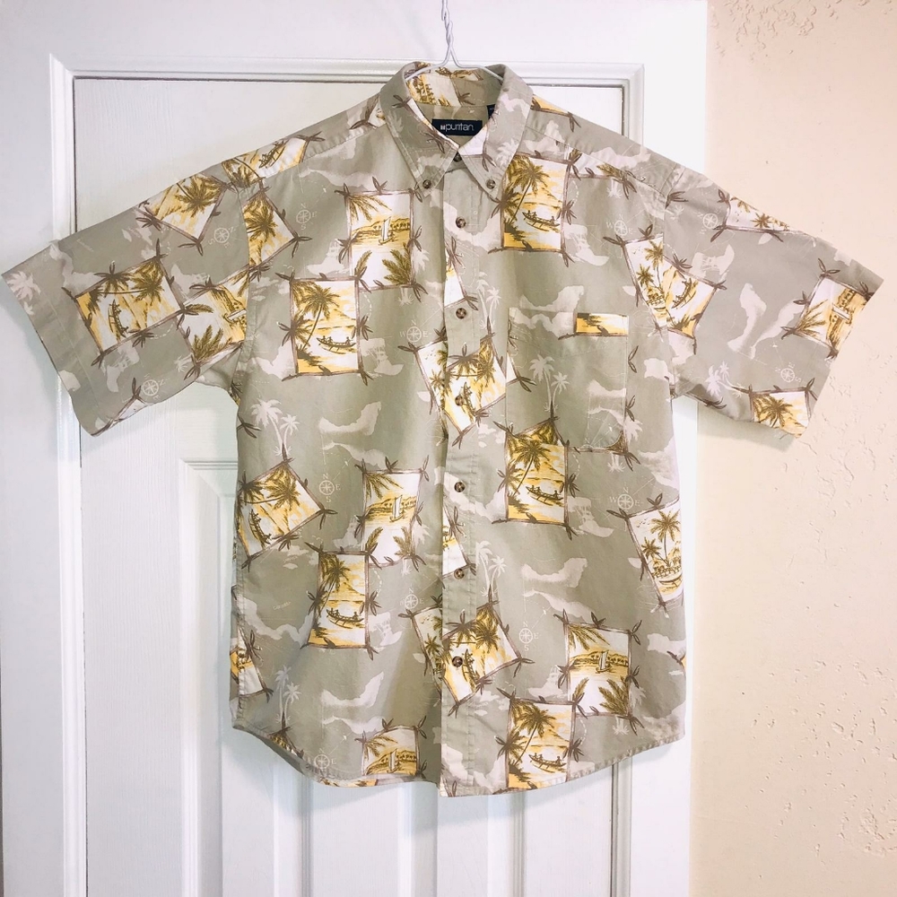 Puritan Men's HAWAIIAN Cotton Shirt M